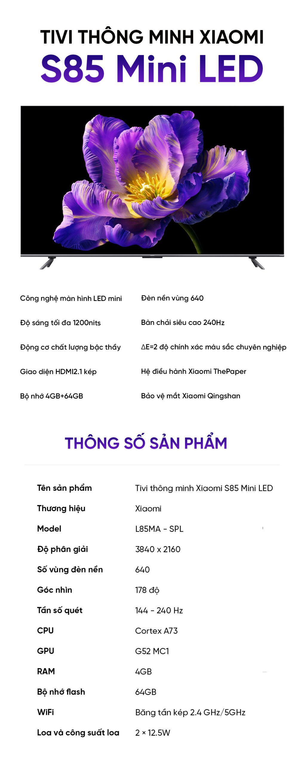 Xiaomi S85 Mini LED