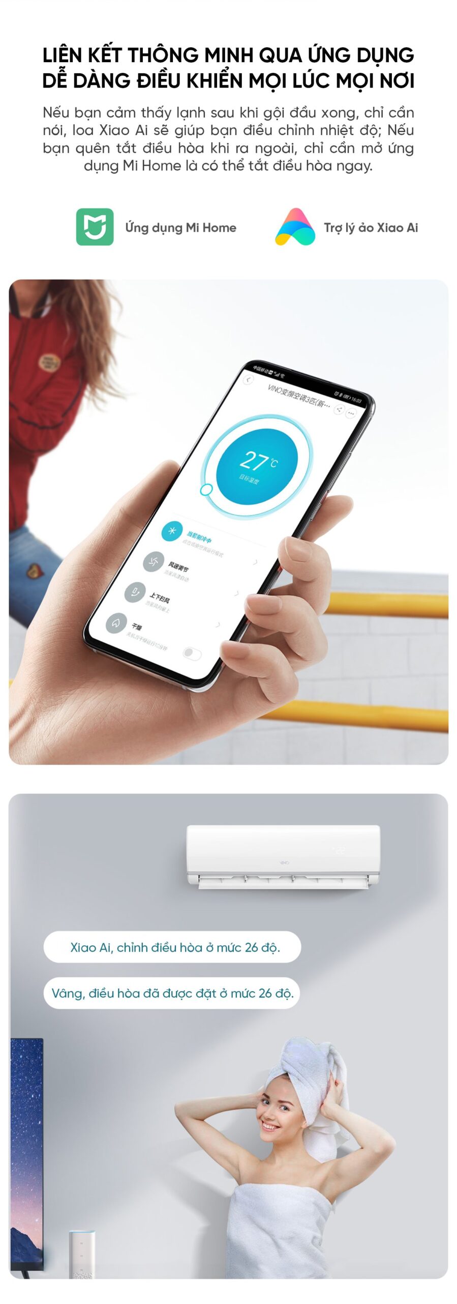 Điều hòa 2 chiều thông minh Xiaomi Vino 3HP tiết kiệm điện KFR-70GW/V31AA2-N2